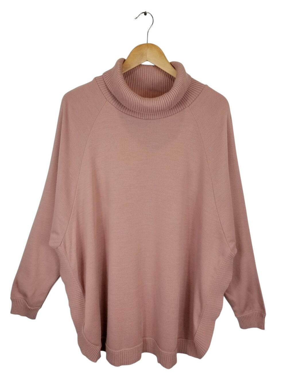 Nina Leonard Rose Pink Oversized Turtleneck Long Sleeve Sweater Women's Size XL